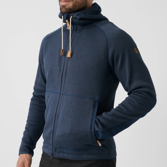 Fjäll Räven Men‘s Övik Fleece Hoodie in Navy Size L Outdoor - Picture 1 of 10